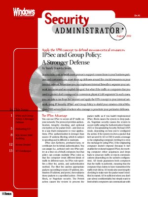 cover image of August 2002 -- Windows Security Administrator